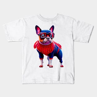 Super Frenchie: Red and Blue Hoodie Version 2 Kids T-Shirt